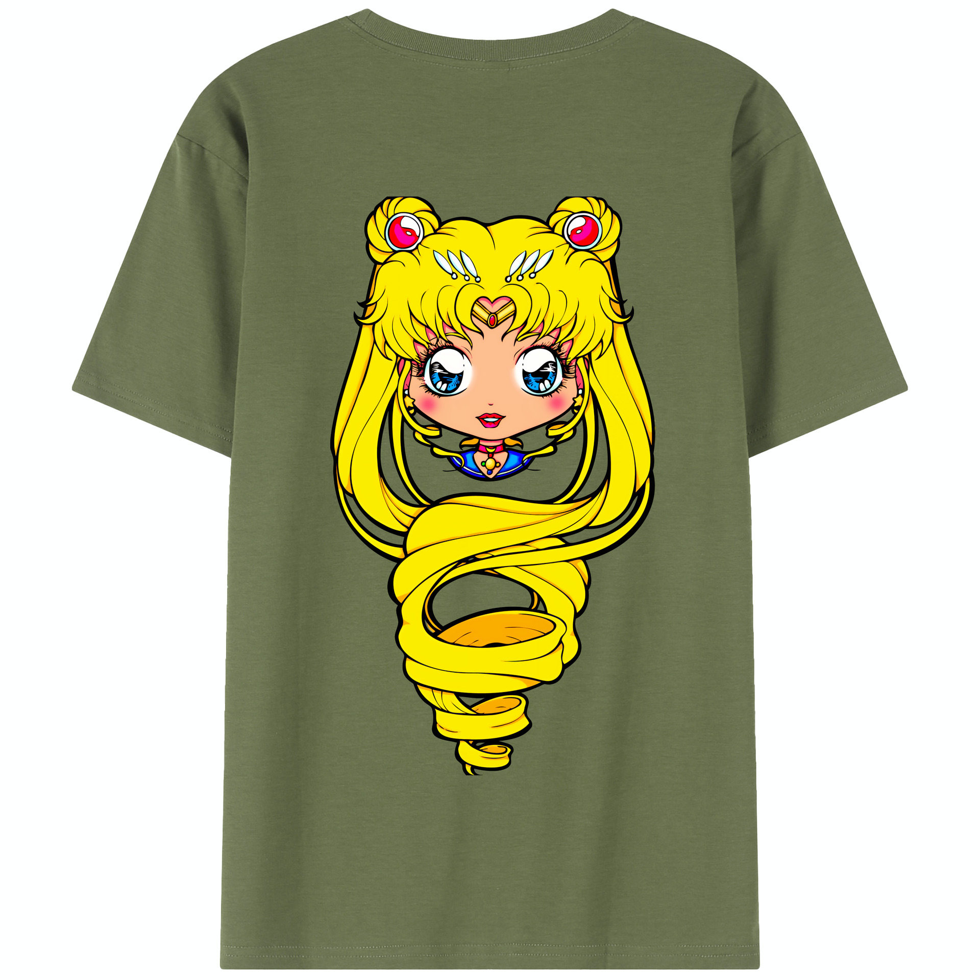 （画像用） 美少女戦士セーラームーン 月野 うさぎ つきの うさぎ Sailor Moon Tsukino Usagi 綿100％半袖Tシャツ（背面プリント）